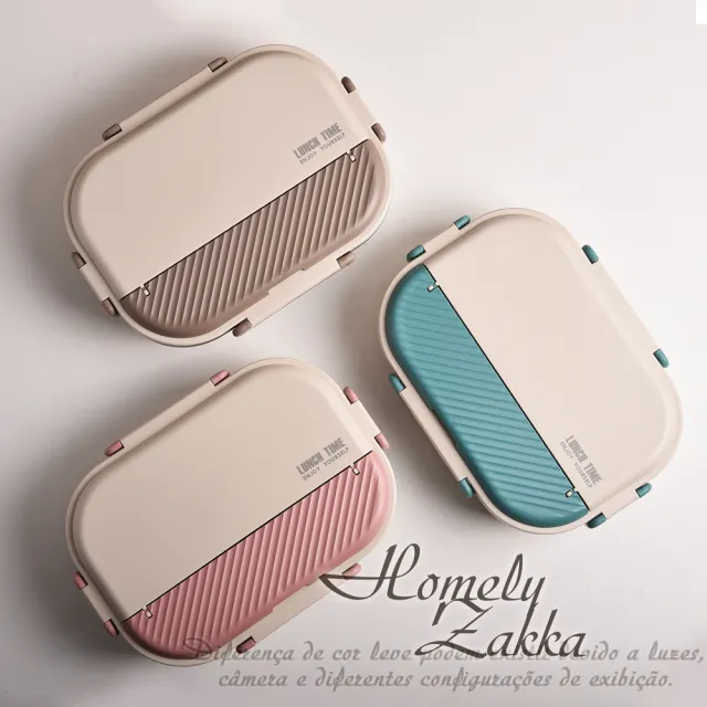 【Homely Zakka】可微波超大容量不鏽鋼分隔保溫便當盒四格 附餐具+湯碗 2入組(微波爐加熱  減脂便當盒)