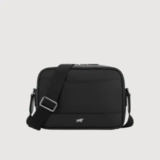 【BRAUN BUFFEL 德國小金牛】湯姆 小型橫式斜背包-黑色(BF542-61-BK) 男包送禮推薦