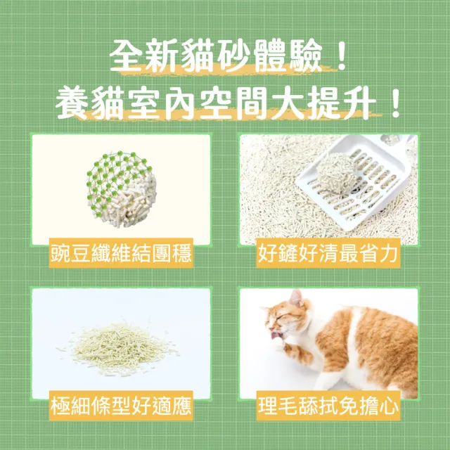 【貓老闆Bosscat】1.5mm條型公寓砂 8包組 2.4公斤／包(豆腐貓砂、1.5mm條型豆腐砂、豆腐砂)