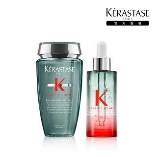 【KERASTASE 巴黎卡詩】濃密芯生調理組(男性/養髮/濃密/控油/蓬/洗髮精/頭皮精華)