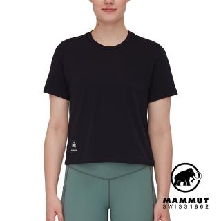 【Mammut 長毛象官方直營】Massone T-Shirt Cropped Women Patch 有機棉短版短袖T恤 黑色 女款 #1017-05180