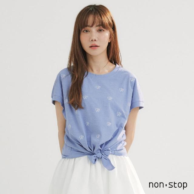 【non-stop】網球甜心刺繡綁帶T恤-2色