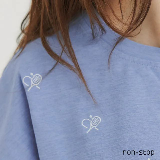 【non-stop】網球甜心刺繡綁帶T恤-2色