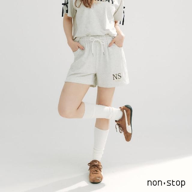 【non-stop】學院字母刺繡休閒短褲-2色