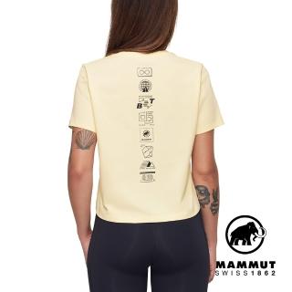 【Mammut 長毛象官方直營】Massone T Cropped Emblems 輕盈柔軟短版短袖上衣 女款 阿穆特恩黃 #1017-05172