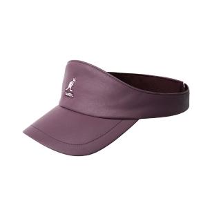 【KANGOL】FAUX LEATHER 皮質遮陽帽(梅紫色)