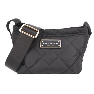 【MARC JACOBS】小香風 菱格縫線尼龍 寬背帶 斜揹包 空氣包(經典黑)