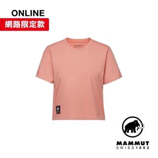 【Mammut 長毛象官方直營】Massone T-Shirt Cropped Patch 有機棉短版短袖T恤 石英粉 女款 #1017-05180