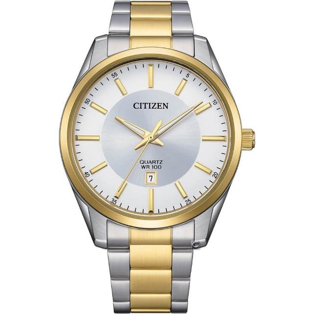 【CITIZEN 星辰】簡約三針石英腕錶42mm雙色(BI1036-57A)