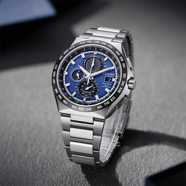 【CITIZEN 星辰】鈦金屬全球電波光動能腕錶-43.5mm(AT8238-84L)