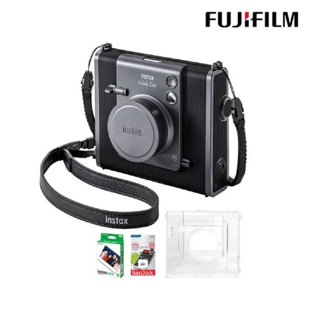 【FUJIFILM 富士】Instax WIDE EVO 混合式數位拍立得相機 原廠公司貨(水晶殼10張底片64G記憶卡超值組)