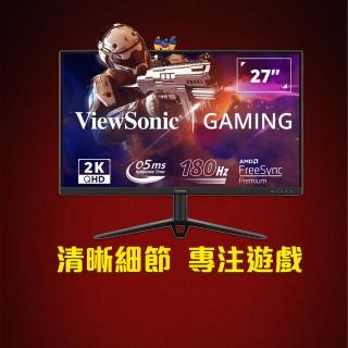 【ViewSonic 優派】VX2728-2K 27型 IPS 2K 180Hz 電競遊戲螢幕(FreeSync/HDR10/內建喇叭/0.5ms)
