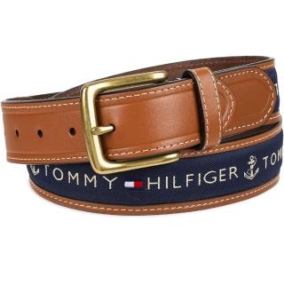 【Tommy Hilfiger】刺繡LOGO皮帶 腰帶 裸裝 無盒子(美國平行輸入)