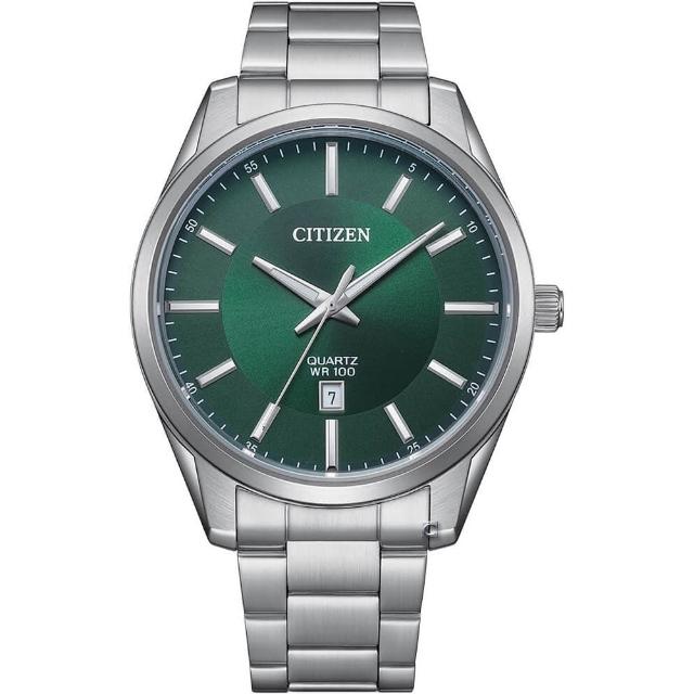 【CITIZEN 星辰】簡約三針石英腕錶42mm綠(BI1031-51Z)