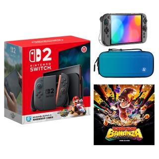 【Nintendo 任天堂】Switch 2 瑪利歐賽車世界 主機組+《蕉力全開》+《良值 NS2殼+包》+《9H鋼化貼》