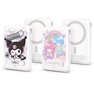 【GARMMA】五合一 IK-7CDW16 10000mAh 雙孔輸出/多功能/磁吸帶線行動電源 38.5Wh 三麗鷗週年系列(自帶線)