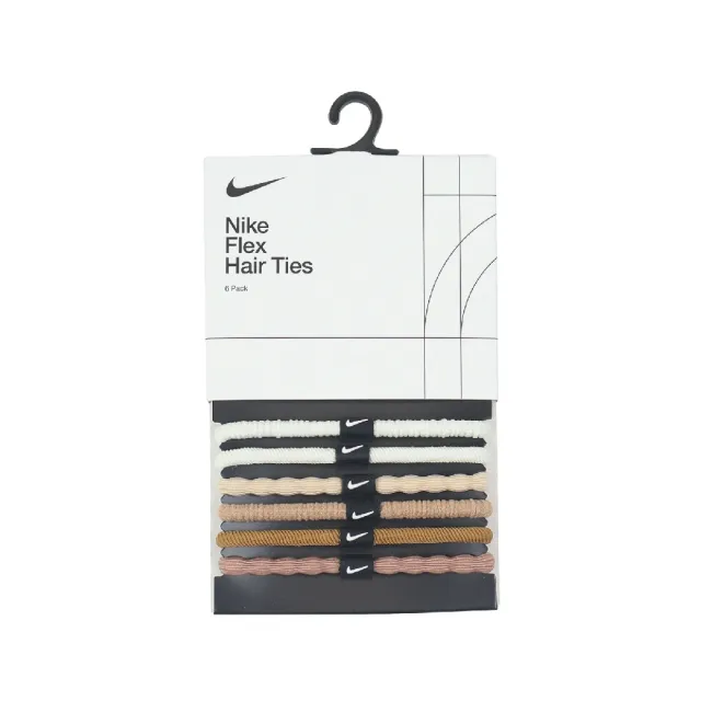 【NIKE 耐吉】髮圈 Flex Hair Ties 白 棕 咖啡 杏色 粉紅 髮帶 綁頭髮 6入裝(N100919420-2OS)
