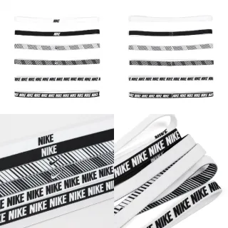 【NIKE 耐吉】頭帶 Flex Headbands 白 黑 條紋 止滑 防滑 運動 基本款 6入裝(N101193018-9OS)