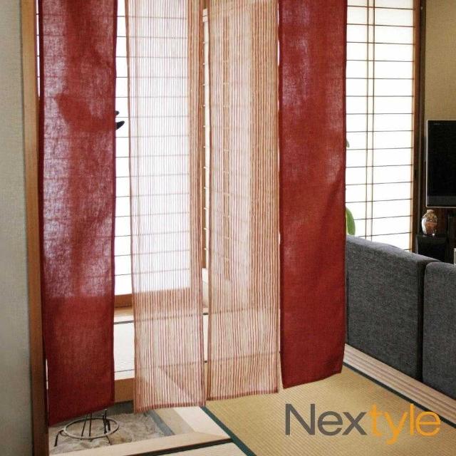 【Nextyle】日製手作系-鎌倉禪風四開式門簾  2色任選(S079009000)