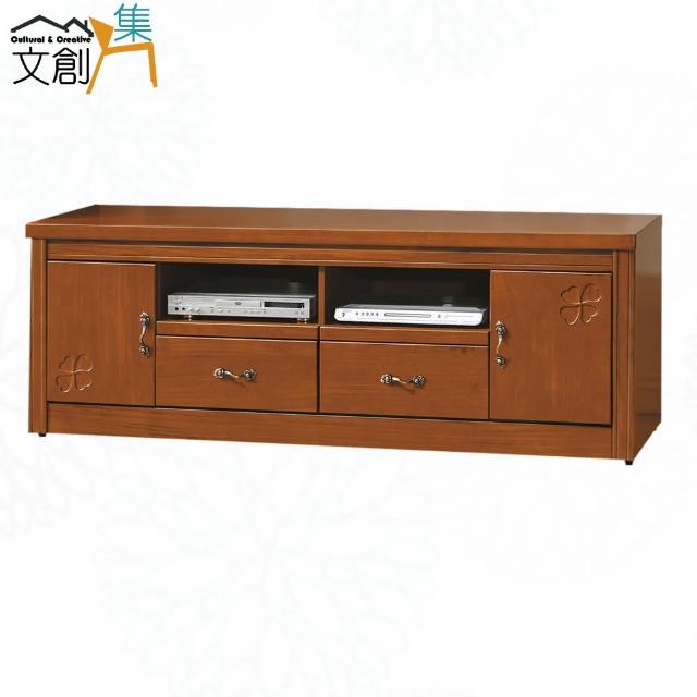 【文創集】埔里光實木6尺二門二抽電視櫃/視聽櫃