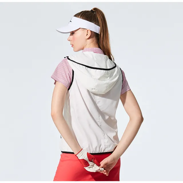【Jack Nicklaus 金熊】GOLF女款防潑水抗UV休閒薄背心(白色)