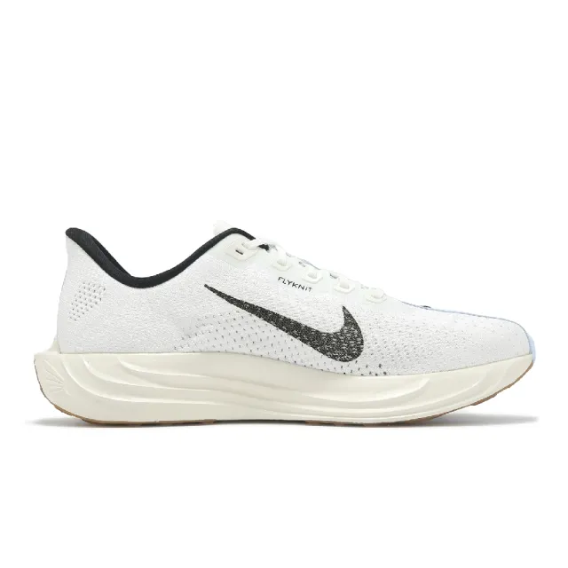 【NIKE 耐吉】慢跑鞋 Pegasus Plus 男鞋 白 黑 藍 回彈 氣墊 針織 緩震 運動鞋(FQ7262-101)
