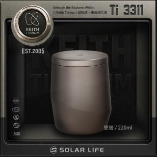 【Keith】鎧斯鈦銀河雙層保溫杯 220ml / Ti3311(純鈦水杯 鈦咖啡杯 隔熱鈦杯 雙層露營杯 保溫馬克杯)