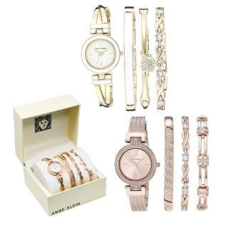 【ANNE KLEIN】520情人節 送禮 時尚造型閃耀手錶x手鍊禮盒組(多款可選)