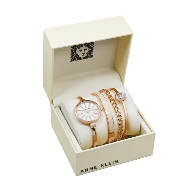 【ANNE KLEIN】母親節 送禮 時尚造型閃耀手錶x手鍊禮盒組(多款可選)