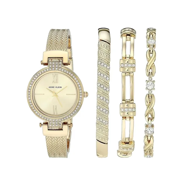 【ANNE KLEIN】母親節 送禮 時尚造型閃耀手錶x手鍊禮盒組(多款可選)