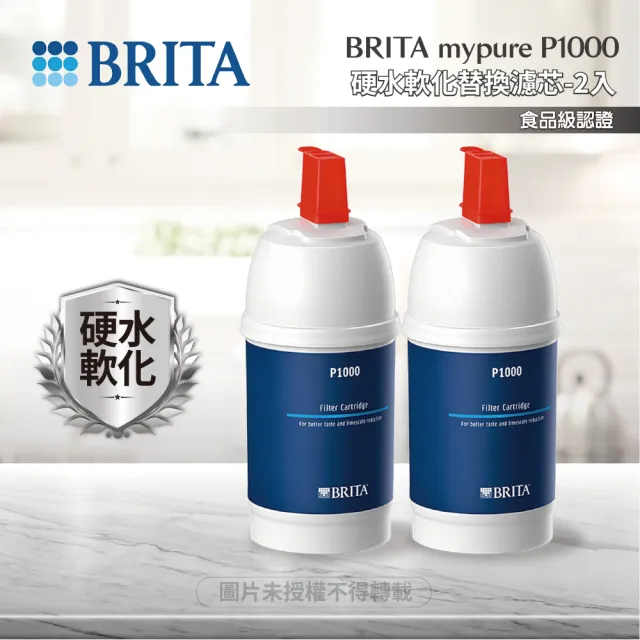 【BRITA】P1000硬水軟化型濾芯二入組(★德國原裝進口-平輸品)