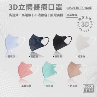 【兆鼎生醫】臺灣製3D立體兒童醫療口罩(30片/盒)