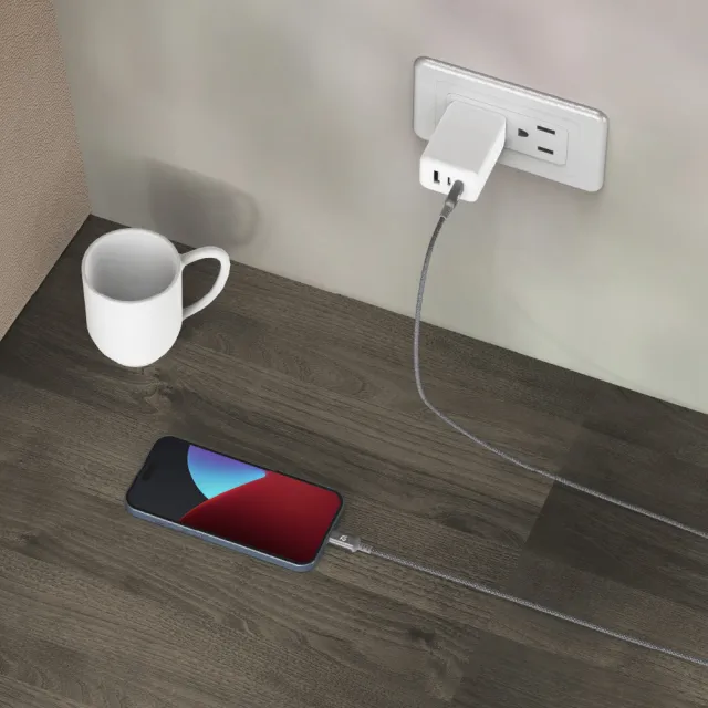 【ADAM 亞果元素】S120 USB-C 對 USB-C 60W 編織充電傳輸線(120CM)