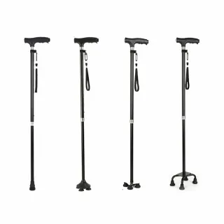 【科德諾】守護者1系 多功能LED 手杖(鋁合金拐杖 老人拐杖 四腳拐杖 輔助拐杖 伸縮拐杖 LED手杖 輕量拐杖)