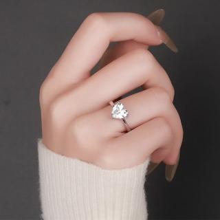 【LEEHER】女生/戒指/愛心鋯戒/銀飾/鑽戒/飾品/s925純銀/心型戒指/可調節戒指/指環/情人節/生日