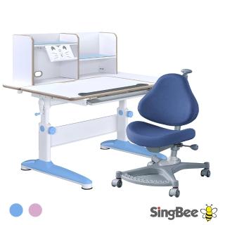 【SingBee 欣美】寬120cm 兒童桌椅組Smag+桌上書架+139s(兒童書桌椅/兒童成長書桌//可升降成長桌/臺灣製)