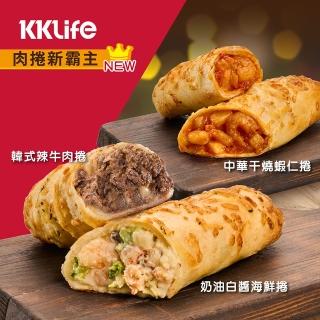 【KKLife】含運組-起司肉捲8條(和風牛/起司雞/辣炒雞/胡椒豬/海鮮捲/幹燒蝦;1條150-180g.開學/韓風辣醬)