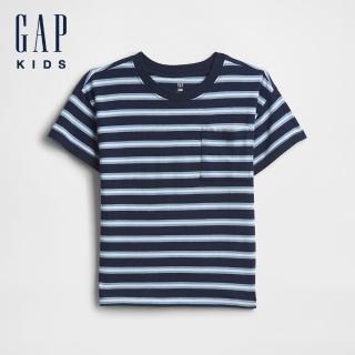 【GAP】男幼童裝 圓領短袖T恤-海軍藍(707167)