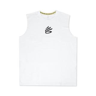 【UNDER ARMOUR】寬肩背心 Curry SLVS Tee 白 男款 無袖 運動上衣 健身 UA(1390352100)