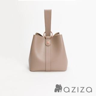 【aziza】NINA斜背手拎兩用水桶包(午茶駝)