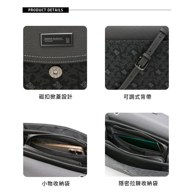 【金安德森】Hulda 經典老花紋信封包(碳黑)