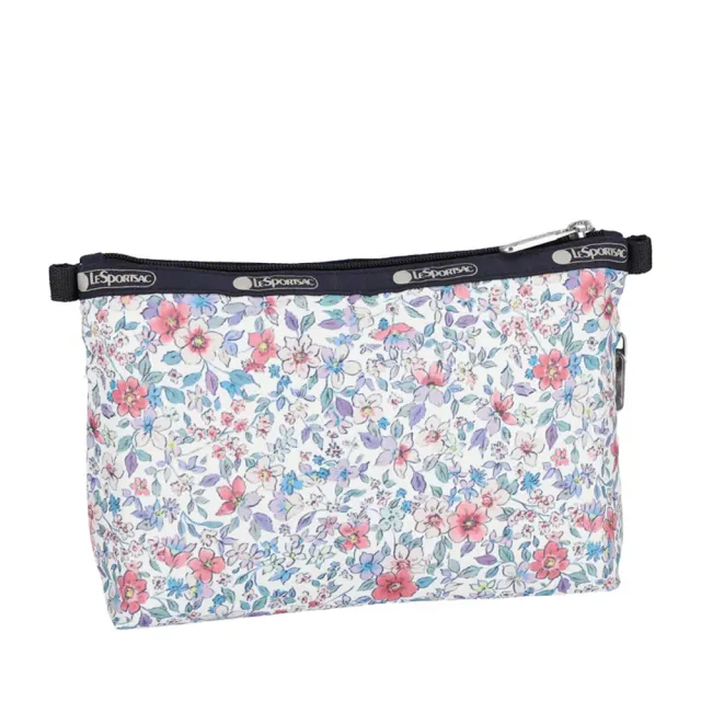 【Lesportsac】Cosmetic Clutch 雙層拉鍊收納化妝包 收納袋 盥洗包 送禮 禮物 推薦 女包(織錦花語)