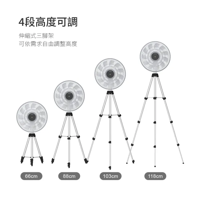 【DIKE】HLE170 12吋 全能無線風扇(專用三腳支架)