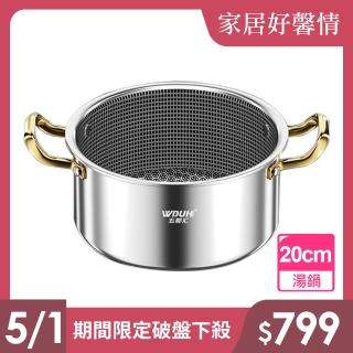【廚藝寶】蜂巢式316不鏽鋼雙耳湯鍋20公分無蓋(湯鍋/雙耳鍋/不鏽鋼湯鍋)