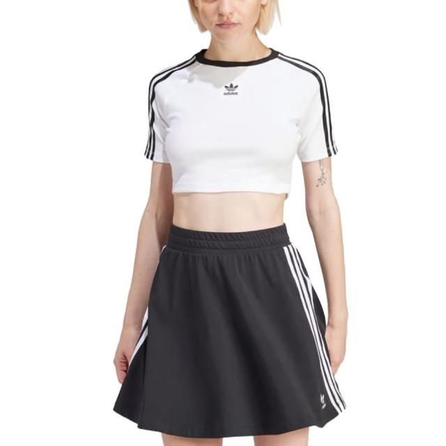 【adidas 愛迪達】女 3 S BABY TEE 短版短袖上衣 - IP0662