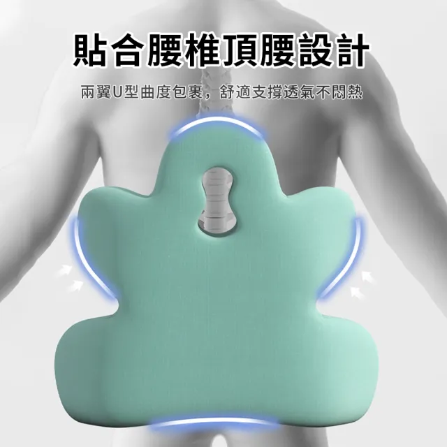 【SUNORO】人體工學護背透氣記憶棉腰靠墊 太空記憶棉減壓靠墊 辦公室座椅靠背墊 汽車護腰墊
