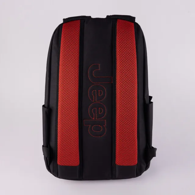 【JEEP】多功能品牌LOGO後背包(黑橘色)