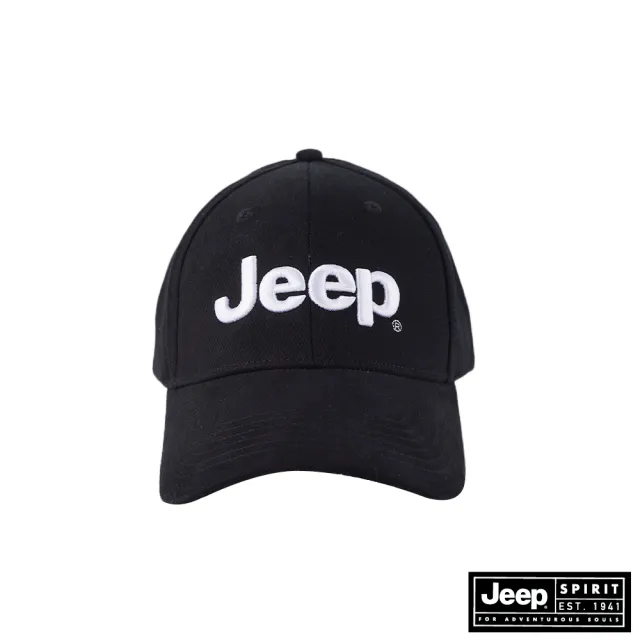 【JEEP】百搭立體刺繡LOGO棒球帽(黑色)