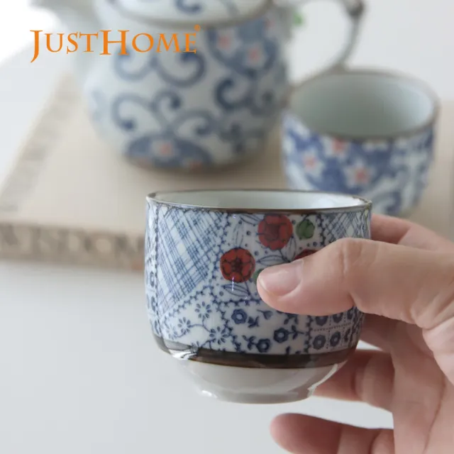 【Just Home】御京繪陶瓷茶具組-1個壺+5個茶杯(490ml 茶具組 泡茶組 茶壺 茶杯)