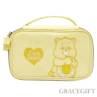 【Grace Gift】CareBears-幽默小熊萬用手提旅行化妝包(黃)